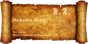 Maduska Niké névjegykártya